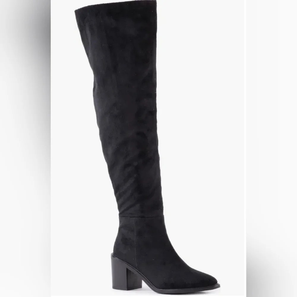 Sexy Chic Seychelles Black Microsuede OTK Boots